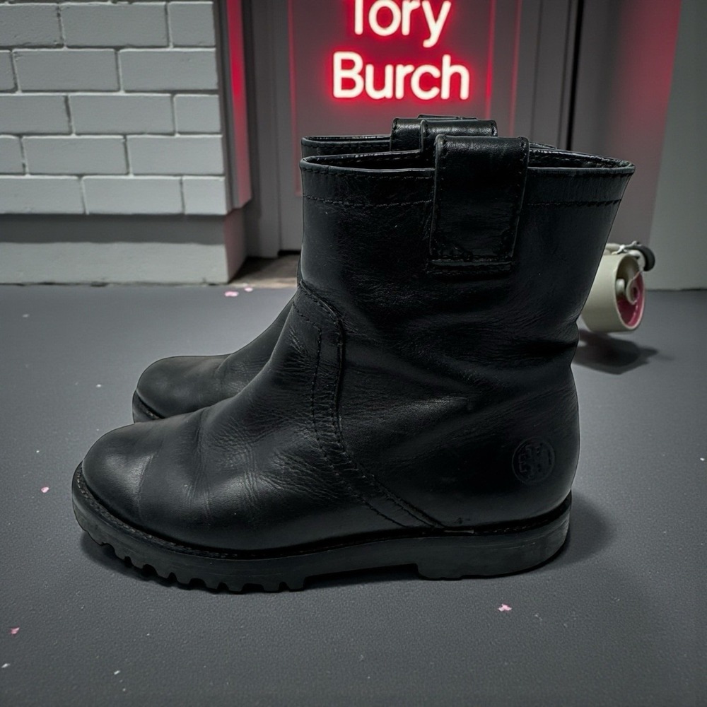 🖤Tory Burch 🤑Y2K Revival Platform Chunky GrungeMoto Leather Boot 5.5